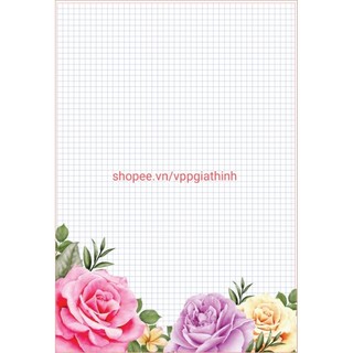Giấy hoa A4 caro luyện chữ đẹp ô to 4mm (50 tờ)