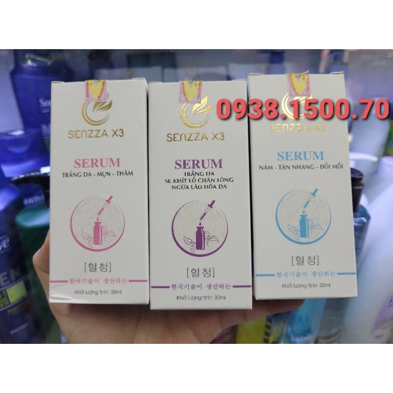SERUM DƯỠNG TRẮNG DA Senzza X3 Collagen 30ml ❌Hàng có tem của cty Thiên Nhiên Việt)