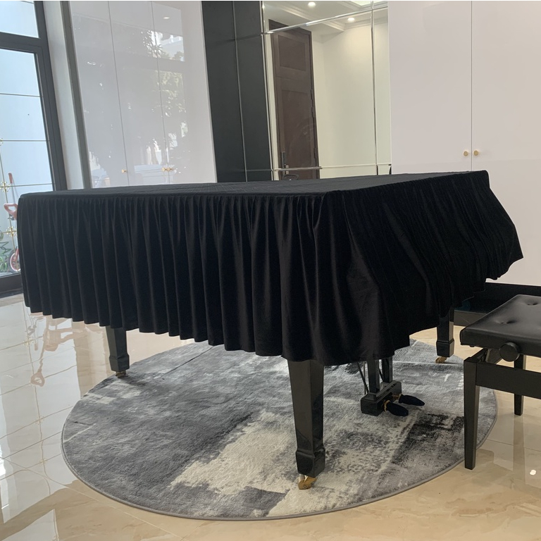 Khăn Nhung Đàn Piano Grand Cao Cấp ( Màu Đen)