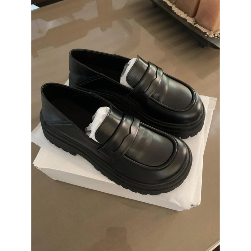 Giày da nữ đế bằng cao 4,5cm sẵn