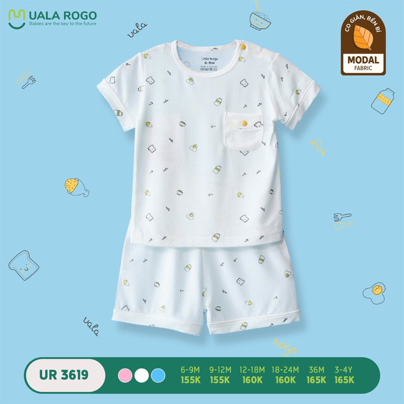 Xả hàng bộ cộc tay uala dành cho bé từ 12-18m đến 36m