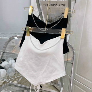 Áo croptop dây xích có mút ngực