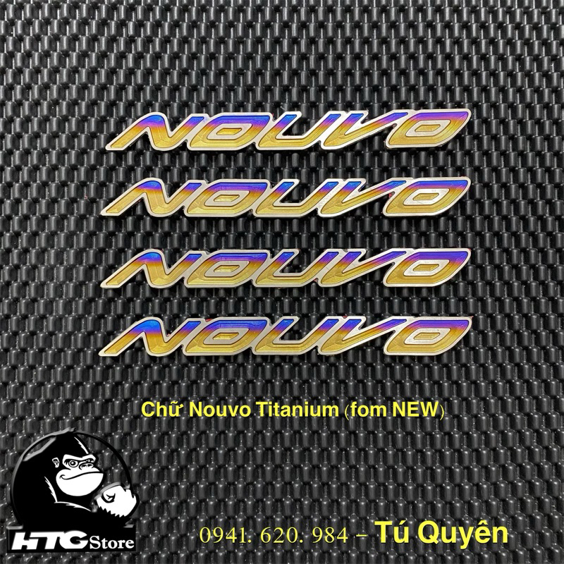 Cặp chữ Nouvo Titanium thích hợp cho anh em gắn thay thế cho chữ tem zin đã cũ hoặc hư hỏng, chất liệu 100% Titanium