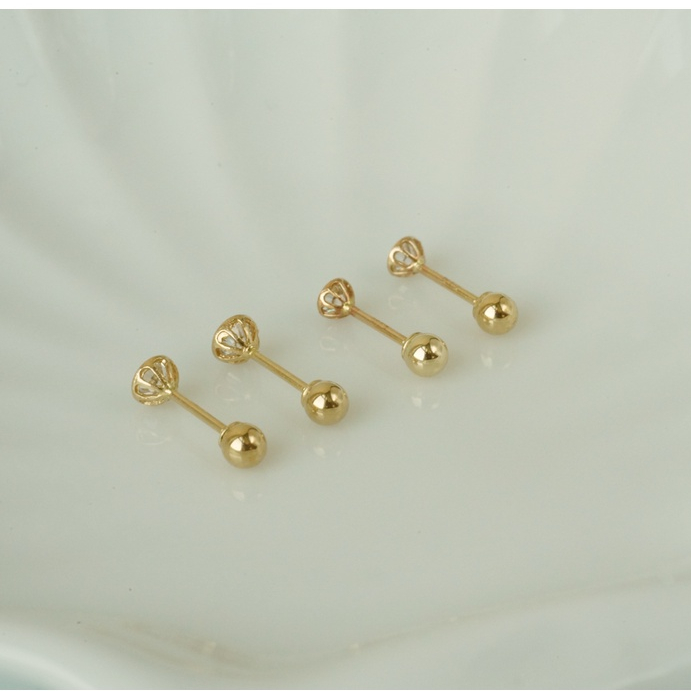 Khuyên tai Bezel Vàng14K - Enuf Jewelry