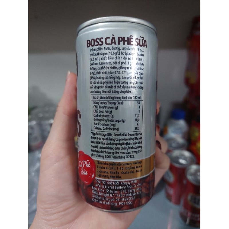 Cà phê sữa Boss Suntory pepsico 180ml thơm ngon đậm vị