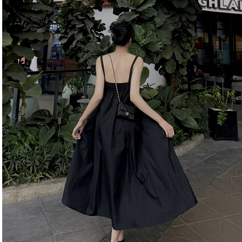 Váy nữ hai dây dáng dài Mosei Dress đầm hở lưng local brand form suông che dáng siêu xinh thiết kế túi 2 bên có bigsize | BigBuy360 - bigbuy360.vn