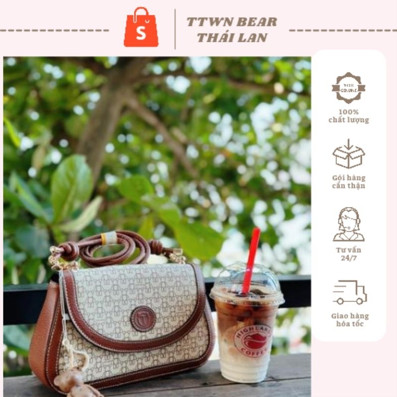 túi đeo chéo nữ chất da loại 1 cam kết chuẩn TTWN BEAR THÁI LAN tn2829