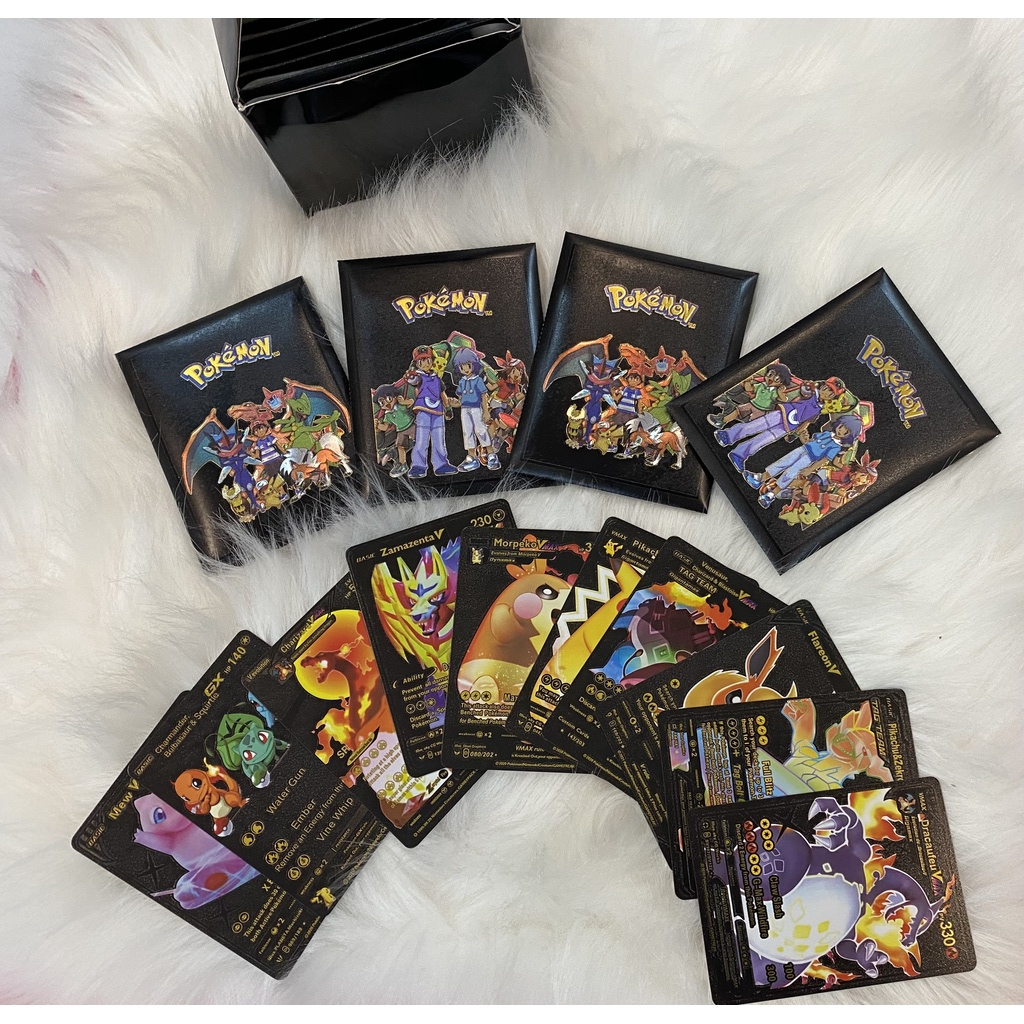 Thẻ Bài Pokemon 150 lá Mạ Vàng /Đen / Màu Ánh Cầu Vồng Cực Chất Siêu Xịn Sò lá ngẫu nhiên