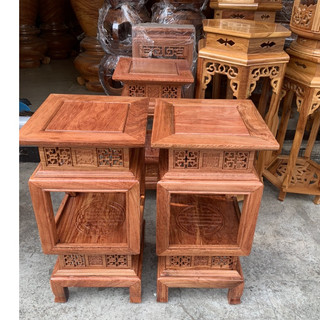 Đế kê đèn,Đôn đèn gỗ hương,đôn 2 tầng kê gỗ,đôn gỗ,đôn vuông đèn cỡ mặt 38cm cao 60cm và 80cm