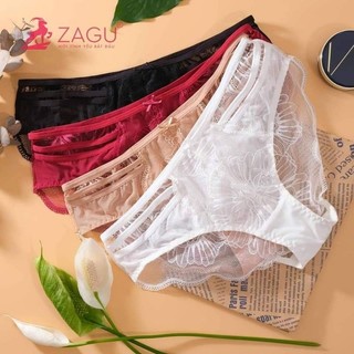 Quần Lót Ren Kết Hợp Phần Lưới Mỏng, Ôm Gọn Mông, ZAGU 619 Chuẩn Hàng Thương Hiệu