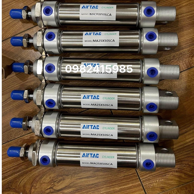 Xilanh tròn MA25-25/50/75/100/125/150/175/225/250/300-SCA vỏ INOX có từ Airtac