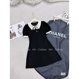 Váy phối cổ kèm tag nơ