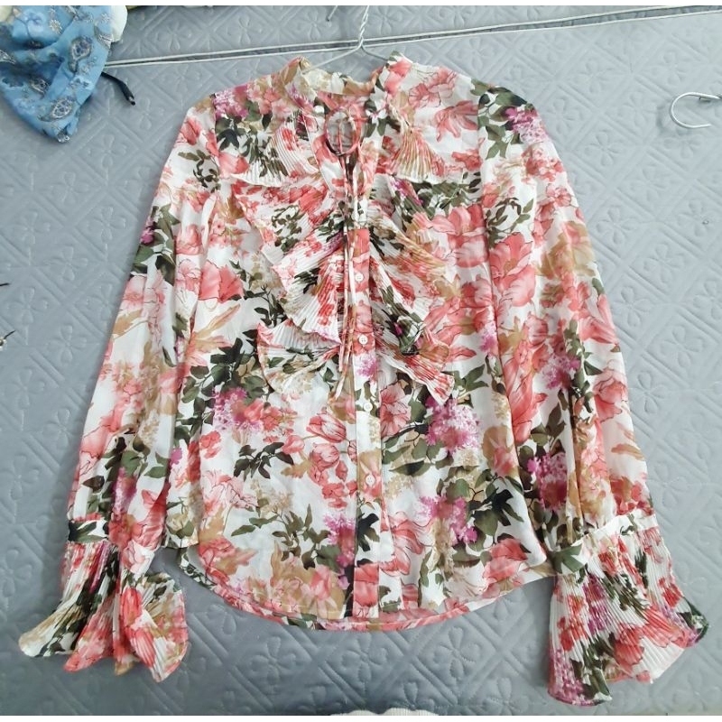 Áo sơ mi nữ áo sơ mi form rộng áo sơ mi kiểu sơ mi họa tiết 2