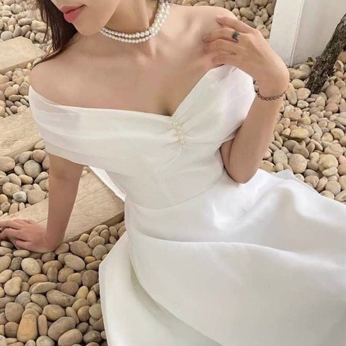 Đầm công chúa trễ vai nơ to cao cấp bigsize  HN49-08