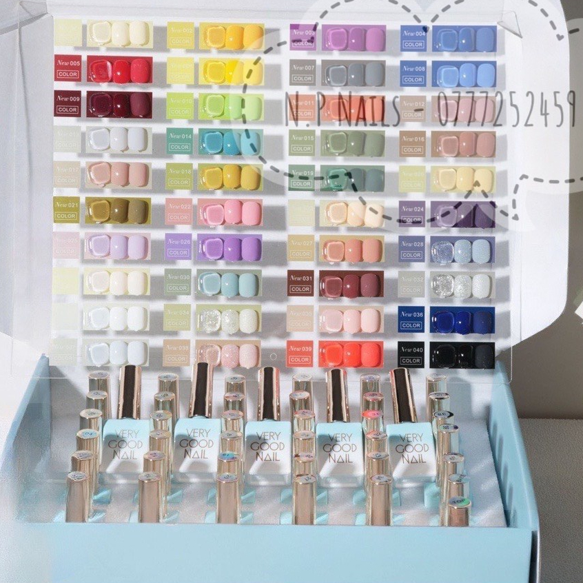 Sơn gel Very Good Nails bảng 40 màu chính hãng siêu mướt bao test chất sơn Led/UV N.P Nails