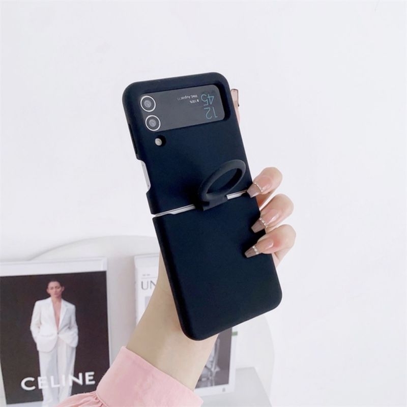 Ốp Z Flip 4 - Z Flip 3 - Z Flip3 - FLIP4 5G viền silicon màu pastel ngọt ngào kèm ring cầm tay dễ thương
