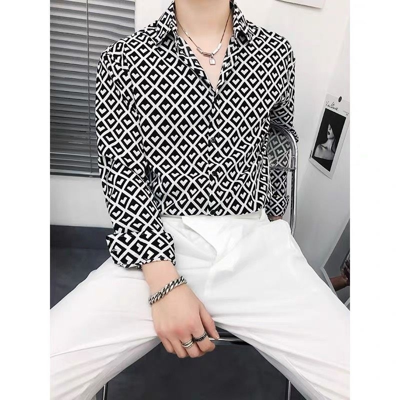 Áo sơmi nam họa tiết 3D vãi lụa mềm mịn không nhăn