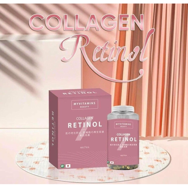 Viên uống Collagen Retinol Myvitamins, giảm lão hóa, giúp đẹp da, loại bỏ nếp nhăn, mờ thâm nám tàn 