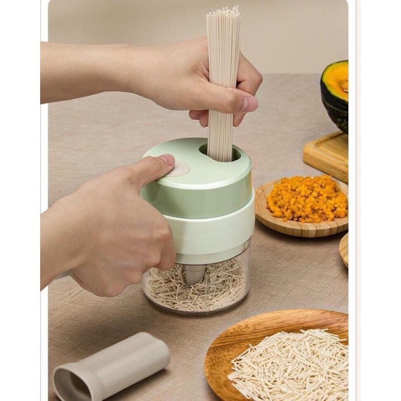 Máy Xay Cắt Lát Tỏi Ớt Rau Củ Thực Phẩm Đa Năng Mini Cầm Tay Thái Lát , Máy Thái Rau Củ