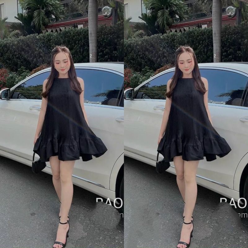 A40 Đầm Suông BabyDoll Đuôi Cá Sát Nách Voan Dập Li Nhẹ Nhàng