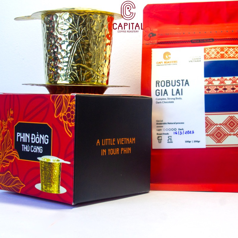 Phin Pha Cà Phê Đồng Thủ Công Hoạ Tiết Hoa Sen