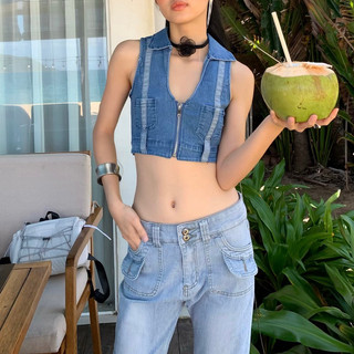 Quần jean nhạt túi bầu