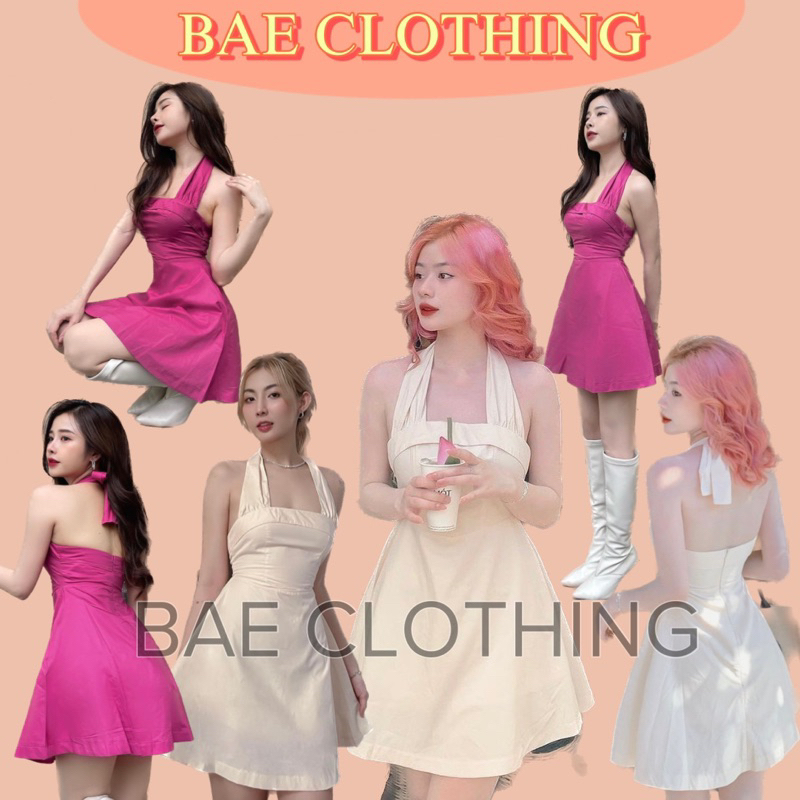 ĐẦM VÁY NGẮN NABI DRESS thiết kế cúp ngực cột dây, form A nhẹ, sau lưng có dây kéo khoá style sexy quyến rũ mặc diện lễ