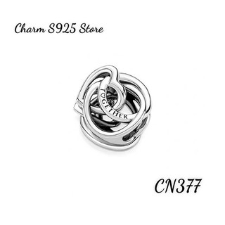 Charm pan ale trái tim bao bọc trái tim bạc s925 cao cấp