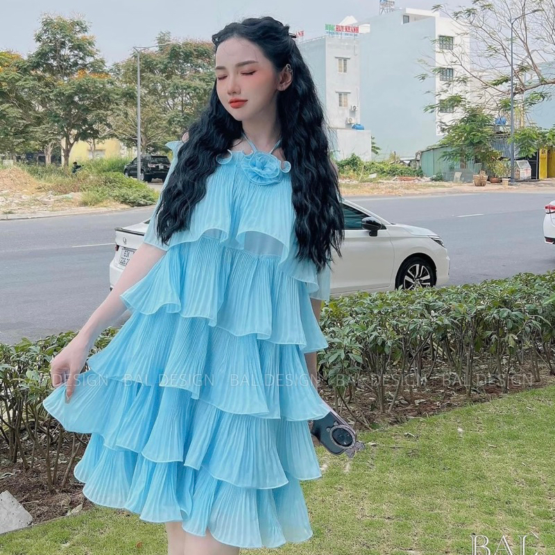 Váy Tơ Tầng Rớt Vai Bèo Tiểu Thư 🦋FREESHIP🦋