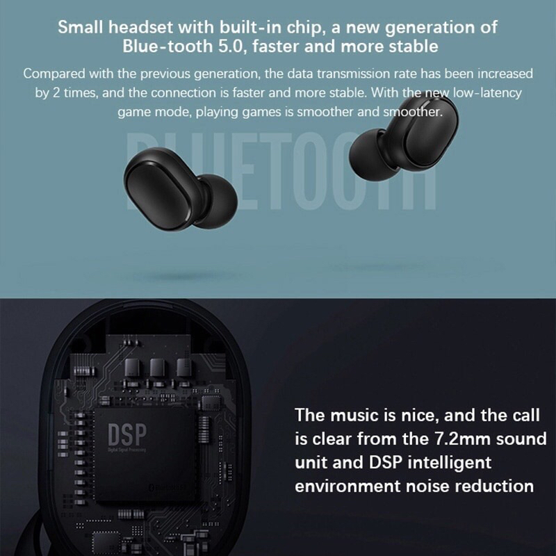 Tai nghe Bluetooth không dây Redmi Airdots 2 nghe nhạc 9 tiếng bảo hành 12 tháng