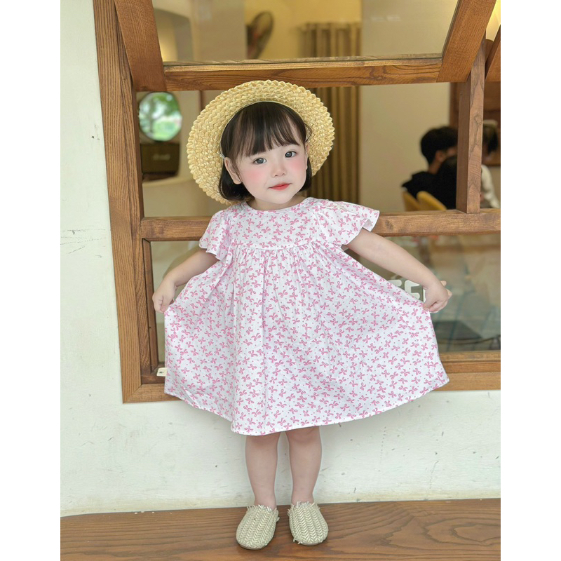 Váy hoa cánh tiên chữ A bé gái