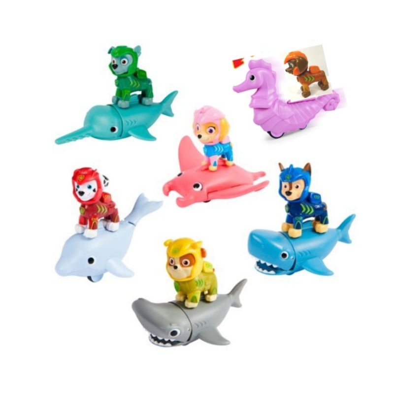 Đồ chơi Paw Patrol: Set 12 nhân vật chó cứu hộ và biển Aqua Pups có công năng