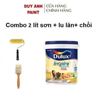   DA Combo Sơn phủ trong nhà Dulux TẶNG LÔ + CHỔI màu trắng hũ 2 lít triết lẻ 