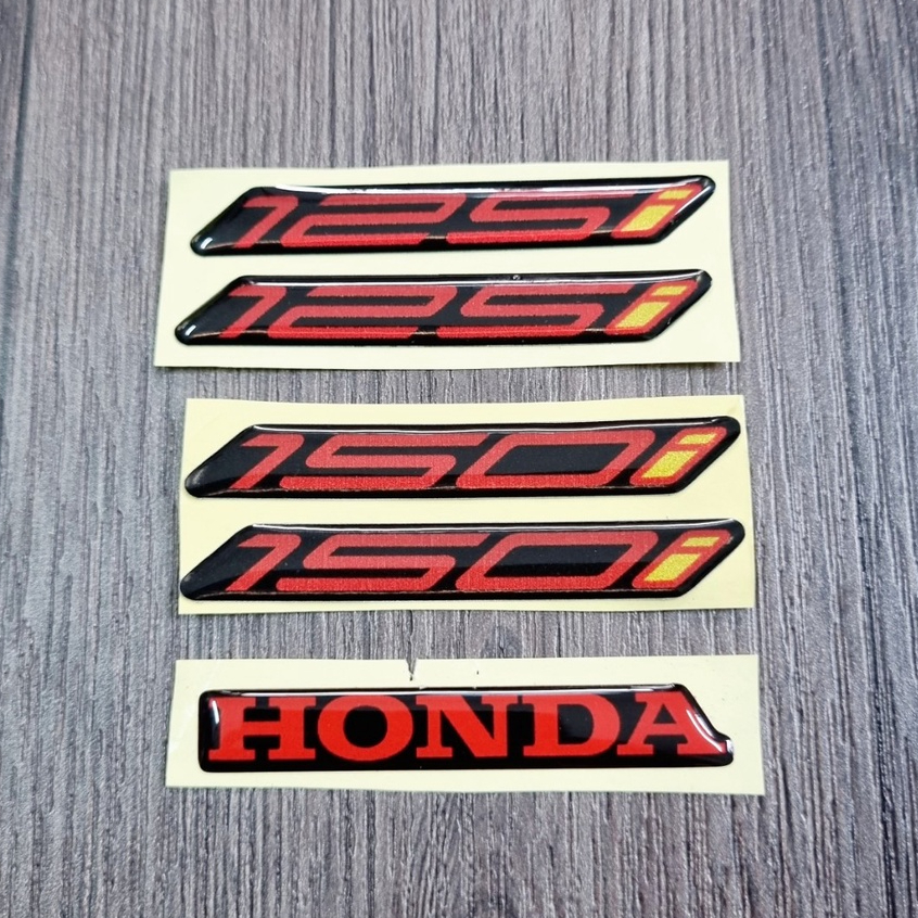 Tem đổ keo nổi chữ Honda, số 125i, 150i thích hợp dán cánh bửng, dàn áo, đầu đèn, bợ cổ xe máy
