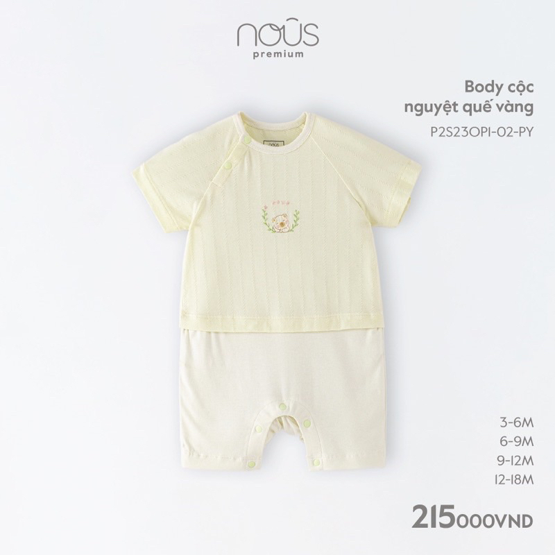 NOUS Body cộc trắng hình gấu thương hiệu NOUS cho bé