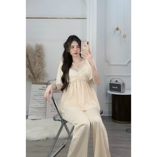 Set babydoll phối voan lưới