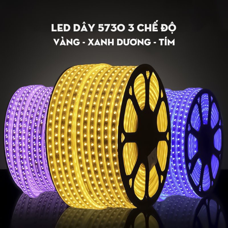Dây led đổi 3 màu trang trí nội thất Trắng/Vàng/Trung tính - Vàng/Xanh dương/Tím