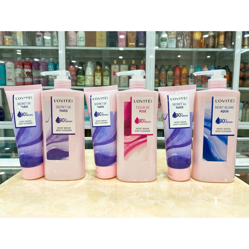 (700ml tặng sữa tắm 150ml)sữa tắm serum dưỡng ẩm LOVITE cao cấp chứa 30% serum
