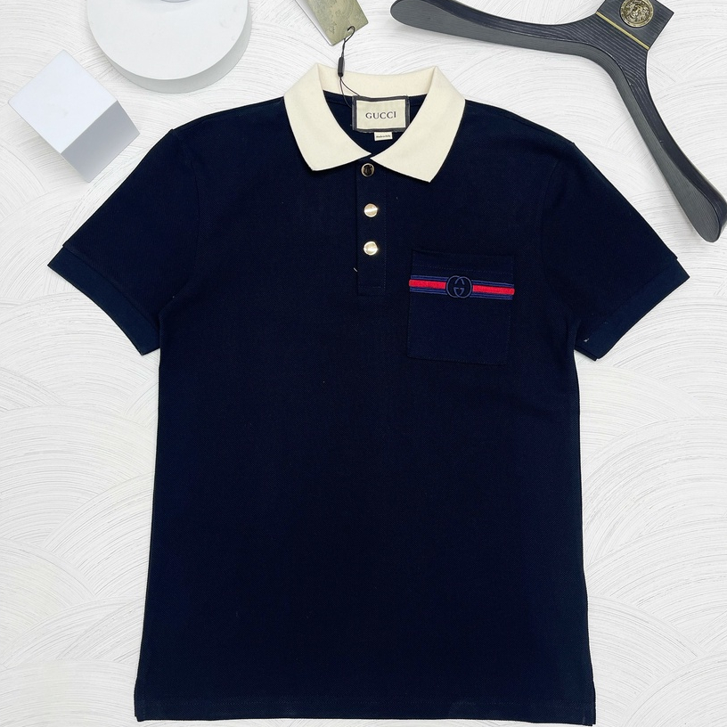 Áo polo Gucci túi ngực phối cổ LA on web