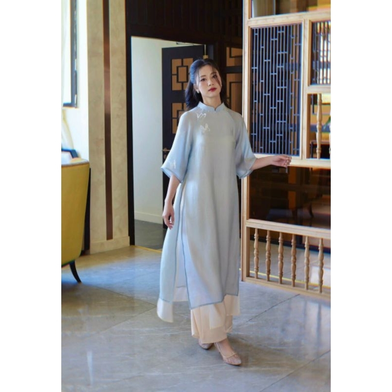 😍Siêu phẩm áo dài tơ ogana 4 tà cao cấp  siêu đẹp  sang chảnh hàng ảnh thật 100%