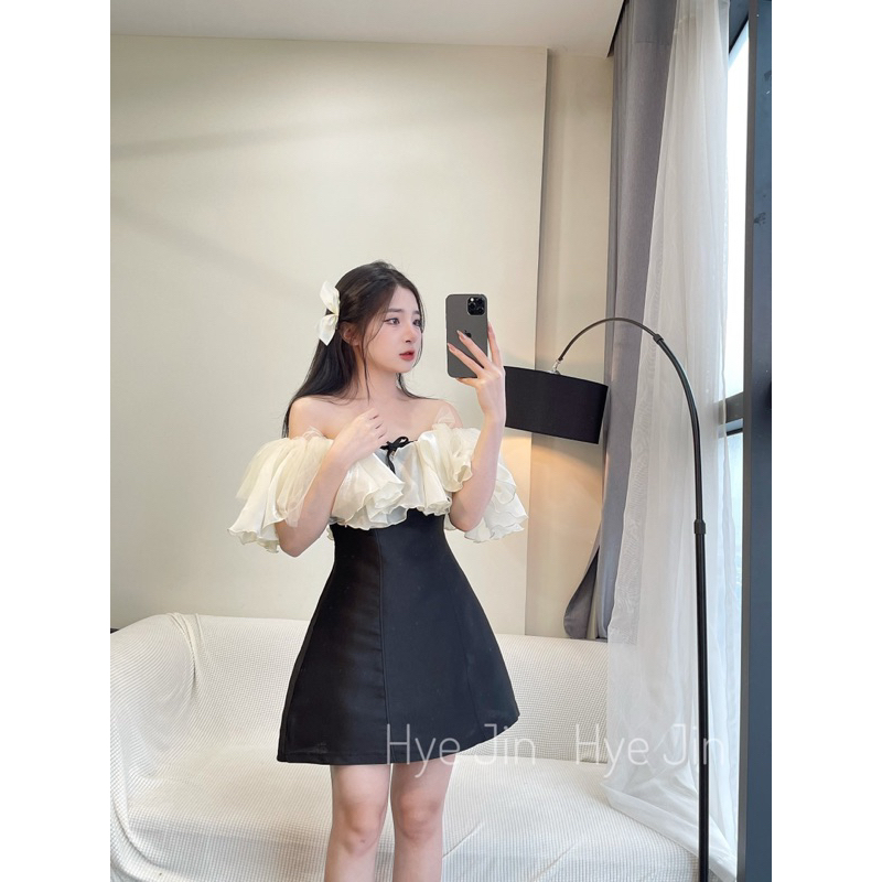 Váy tafta viền bèo 4 lớp