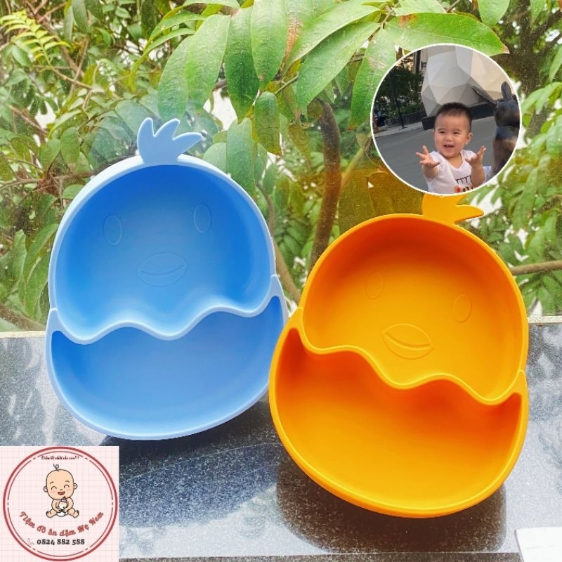 Khay Ăn Dặm Silicon Hình Gà Con Dễ Thương [Ảnh Nhà Nem Cho Bé Ăn Dặm