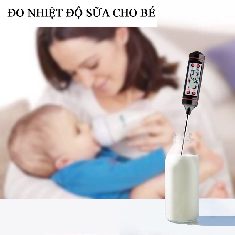 Que đo nhiệt độ nước pha sữa, máy đo nhiệt độ thực phẩm nấu ăn phòng bếp, nước tắm bé, trẻ em TP300 Nhiệt kế điện tử