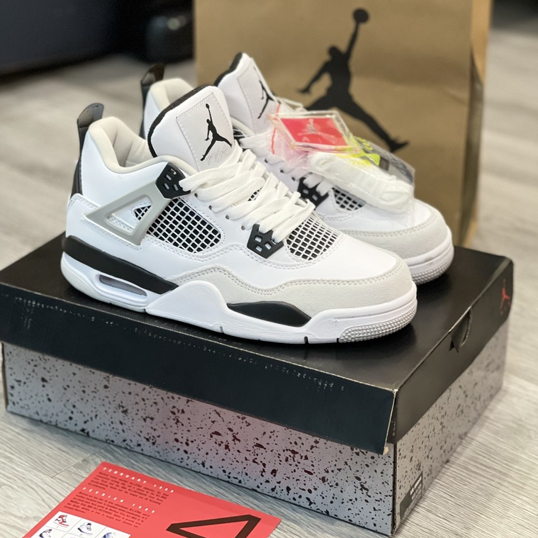 Giày Thể Thao Nam Nữ, Giày Bóng Rổ Jordan 4 Retro White Gray , JD4 Trắng Xám (Full Box)/Giày_quảng châu
