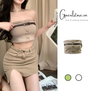 Gaeul store- áo quây mix dây đai cá tính hàng QC