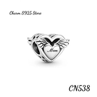 CHARM PAN ALE BẠC S925 THUẦN KHIẾT TIM ĐÔI CÁNH HÀNG CAO CẤP