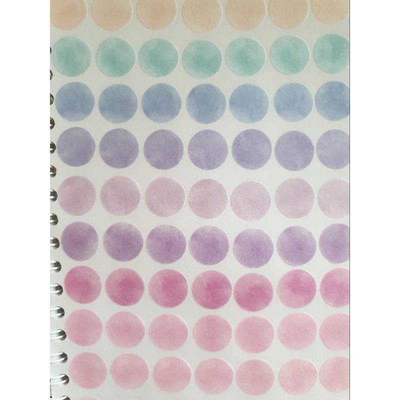 55 sticker washi chấm tròn nhiều màu không trùng