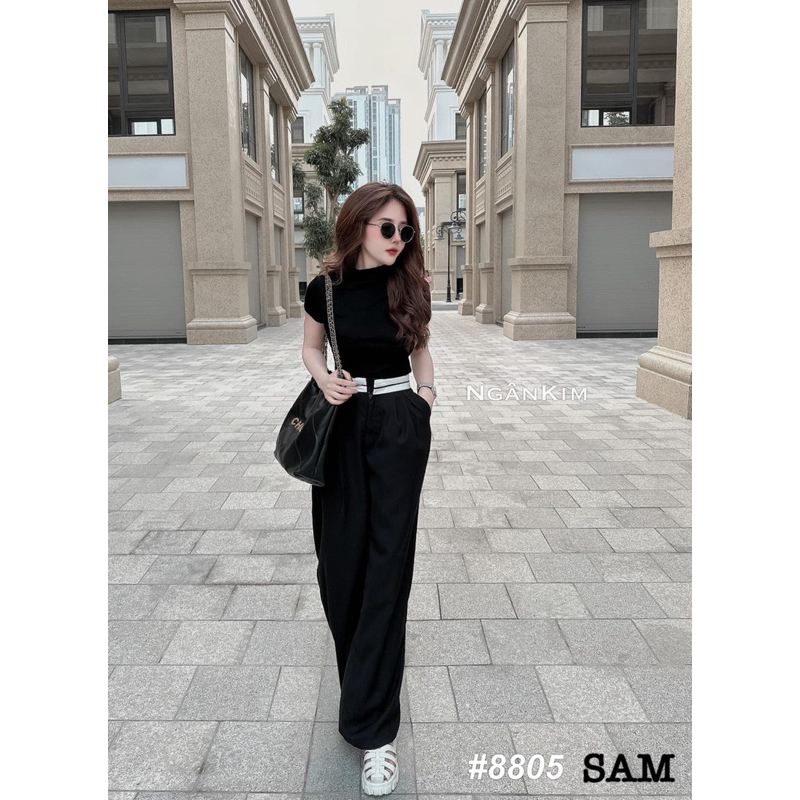 QUẦN SUÔNG LỤA CẠP TRẮNG VIỀN SANG CHẢNH HÀNG QCL1 MS21510