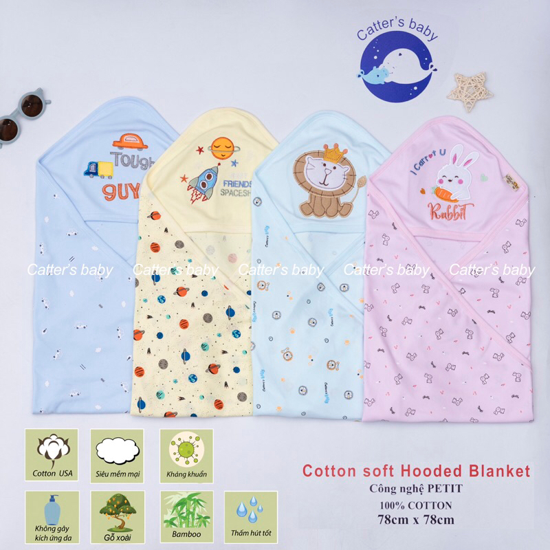 Chăn ủ cotton mỏng cho bé sơ sinh