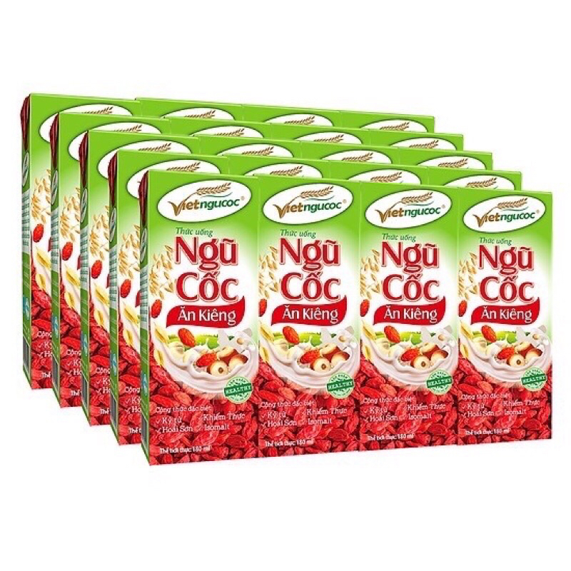 Lốc 4 Thức Uống Ngũ cốc ăn kiêng nước 180ml